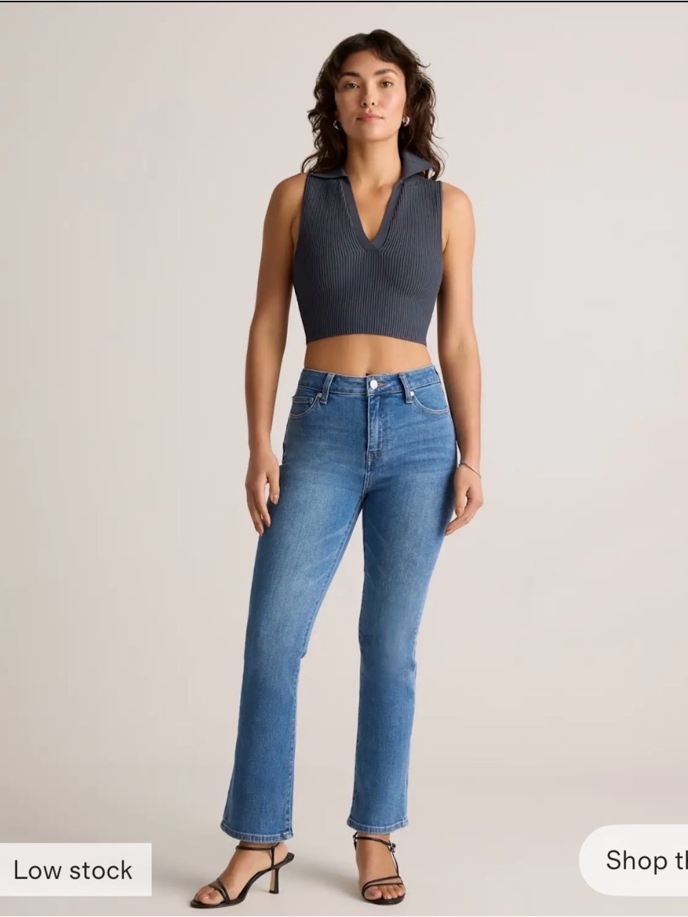 Quince Bella Stretch High-Rise Kick Flare Jeans. 30 waist, 28 inseam - Picture 2 of 13